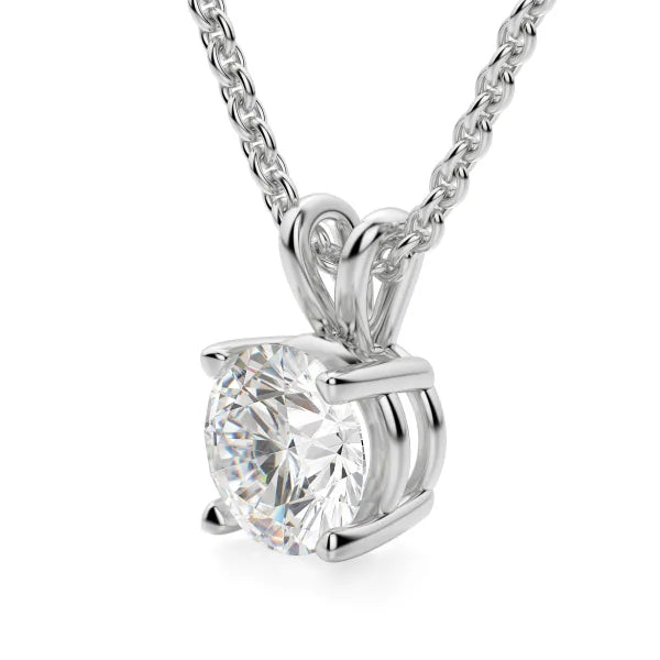 1.55 TCW Round Cut Lab Grown Diamond Gold pendant