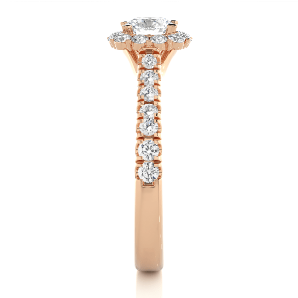 0.95 CT Round Cut Lab Grown Diamond E/VS1 Halo Engagement Ring