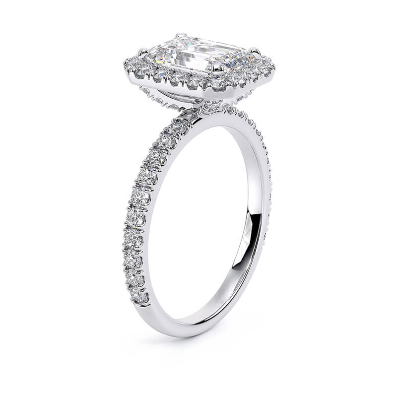 1.58CT G/VS2 Emerald Cut Lab Grown Diamond Engagement Ring