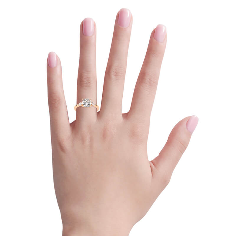 3.5 CT Cushion Cut Colorless Moissanite Engagement Ring