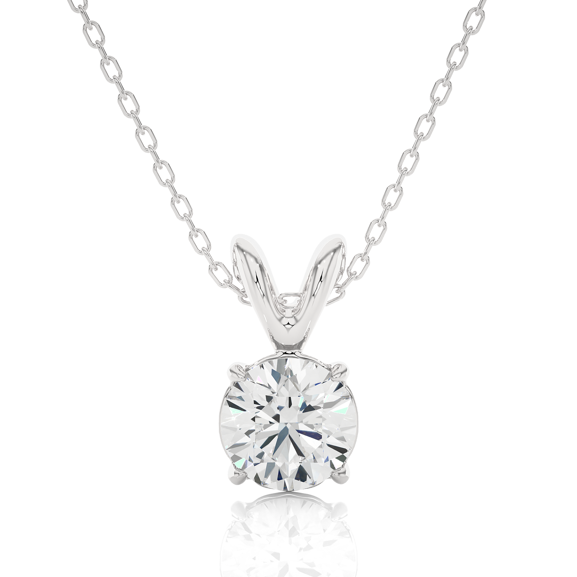 1.98 Ct Round Cut EF-VS Lab Grown Diamond Necklace