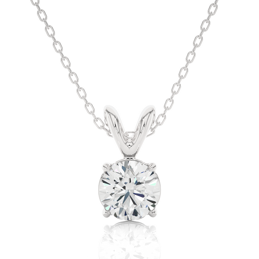 1.98 Ct Round Cut EF-VS Lab Grown Diamond Necklace