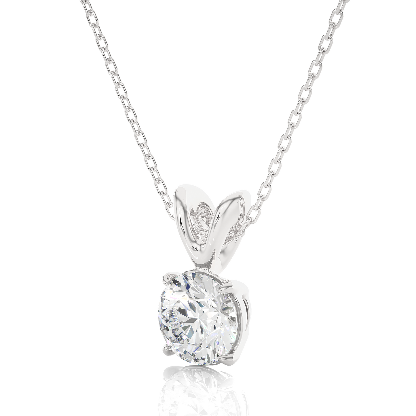 0.84 Ct Round Cut E/F-VS Lab Grown Diamond Necklace