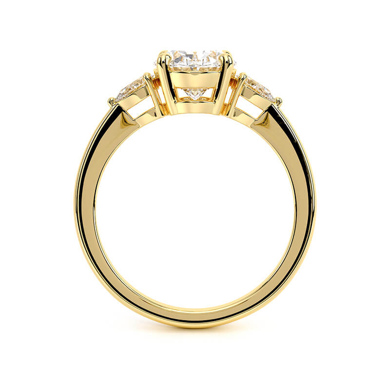 1.82 CT G/VS2 Oval Cut Lab Grown Diamond Three Stone Ring