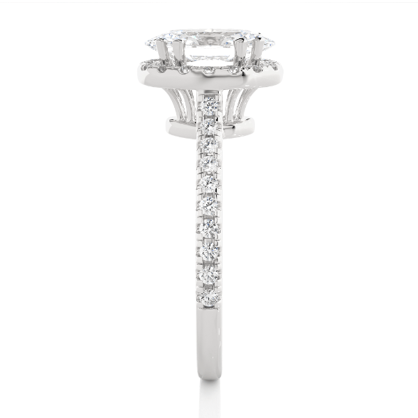 1.05 CT Oval Cut E-VS1 Lab Created Diamond Halo Ring