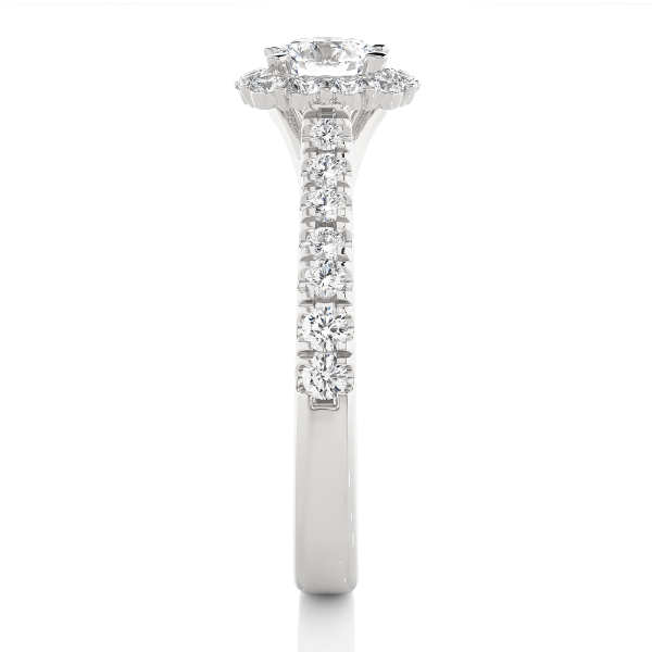 0.95 CT Round Cut Lab Grown Diamond E/VS1 Halo Engagement Ring