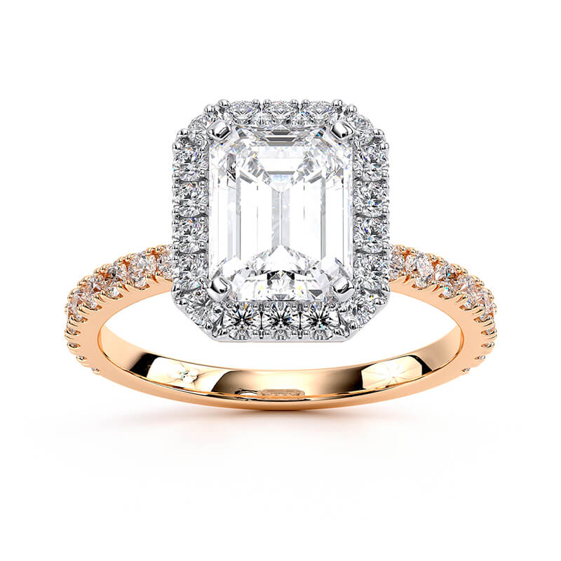 1.58CT G/VS2 Emerald Cut Lab Grown Diamond Engagement Ring