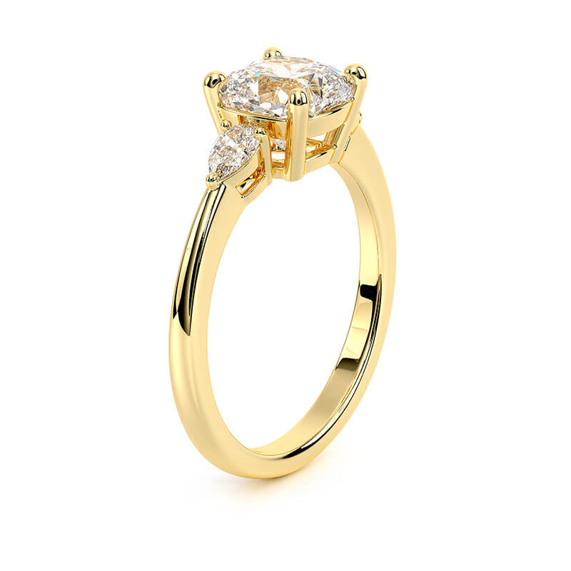 3.5 CT Cushion Cut Colorless Moissanite Engagement Ring
