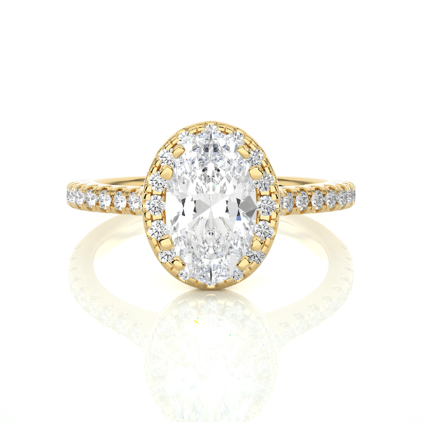 1.05 CT Oval Cut E-VS1 Lab Created Diamond Halo Ring