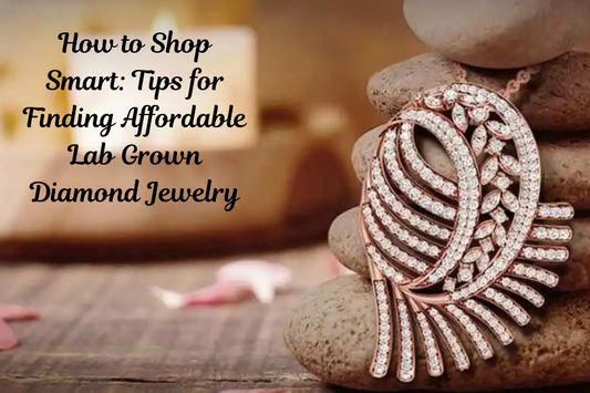 An image of a diamond pendant with the title "How to Shop Smart: Tips for Finding Affordable Lab Grown Diamonds Jewelry Online"