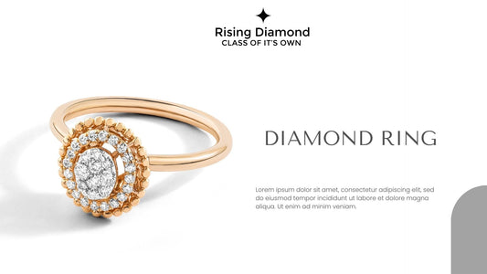 "Stunning Diamond Halo Ring: A Timeless Expression of Elegance and Sophistication in Rose Gold"