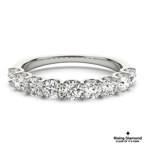 1.5 CTW Round Cut Colorless Moissanite Wedding Band