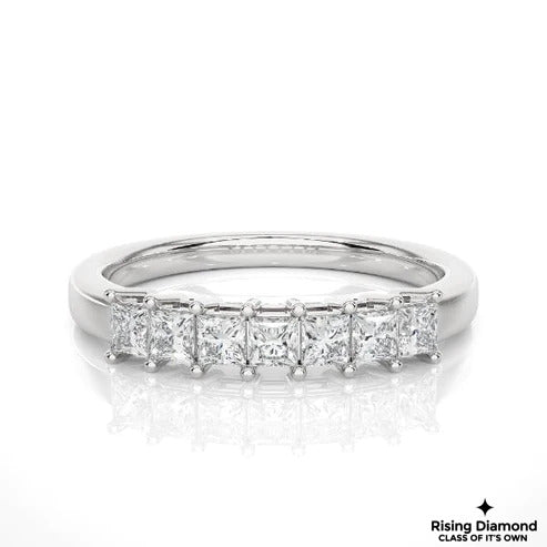 0.35 CTW Princess Cut Colorless Moissanite Wedding Band