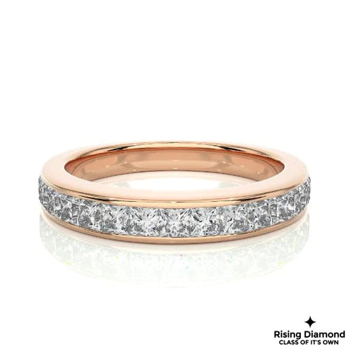 0.45 CTW Princess Cut Colorless Moissanite Wedding Band
