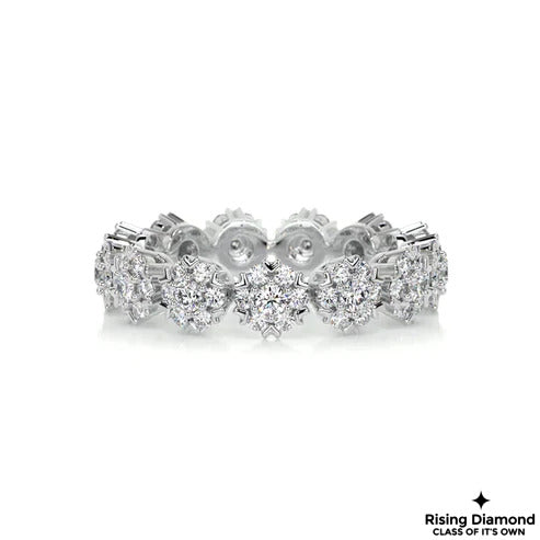 1.05 CTW Round Cut Colorless Moissanite Floral Wedding Band