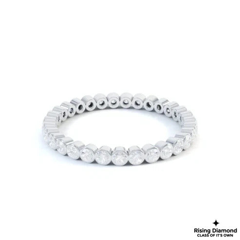 0.55 TCW Round Cut FG-VS Lab Grown Diamond Gold Bezel Wedding Band