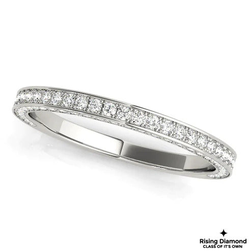 0.55 CTW Round Cut Colorless Moissanite Wedding Band
