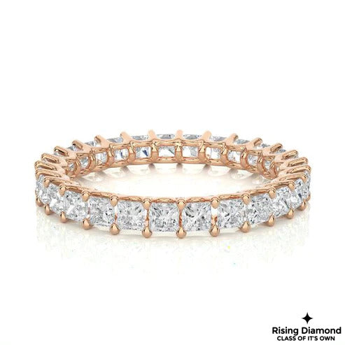 0.82 CTW Princess Cut Colorless Moissanite Wedding Band