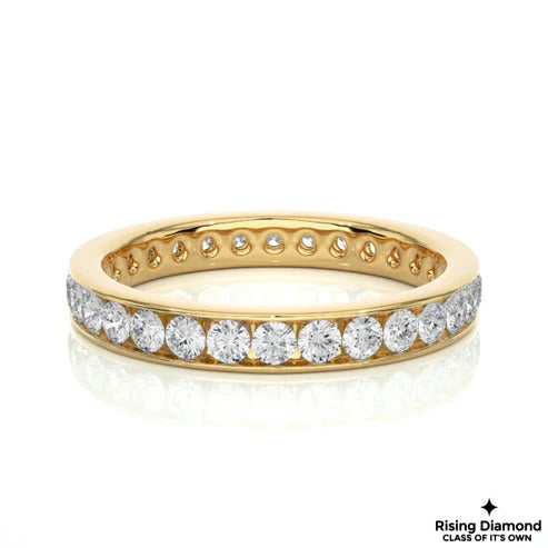 0.78 CTW Round Cut Colorless Moissanite Wedding Band