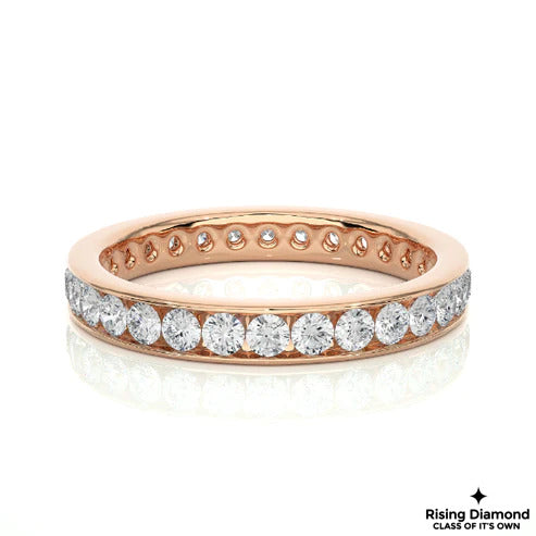 0.78 CTW Round Cut Colorless Moissanite Wedding Band
