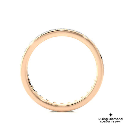 0.78 CTW Round Cut Colorless Moissanite Wedding Band