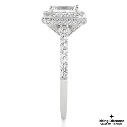 1.33 Ct Emerald Cut E-VS2 Lab Grown Diamond Engagement Ring