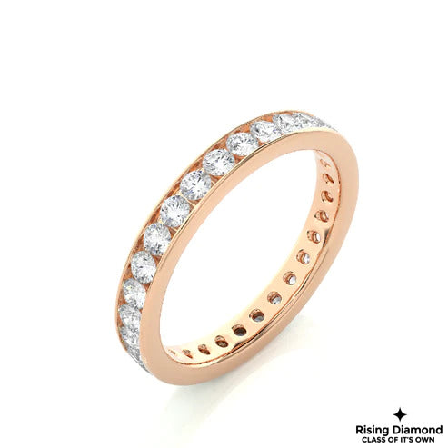 0.78 CTW Round Cut Colorless Moissanite Wedding Band