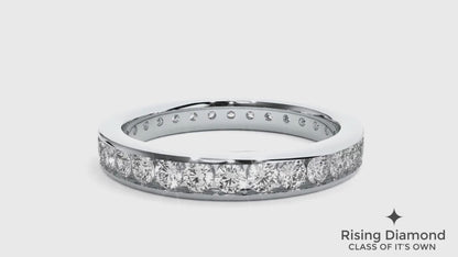 0.78 CTW Round Cut Colorless Moissanite Wedding Band